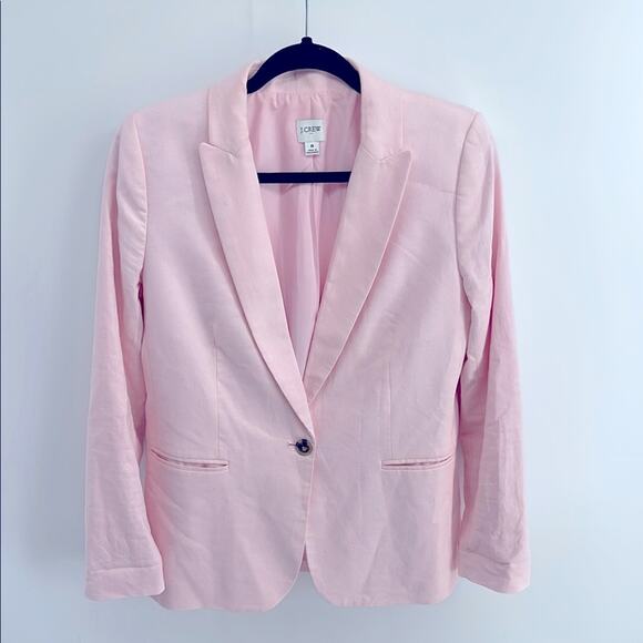 J. Crew linen blend single button professional career blazer sz 8 - Picture 1 of 8